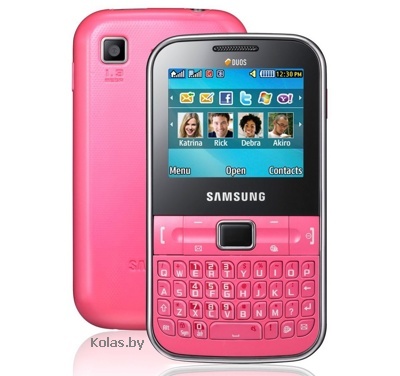 Мобильный телефон Samsung GT-C3222 Duos Lite (розовый (pink), 2 сим карты, dual sim)