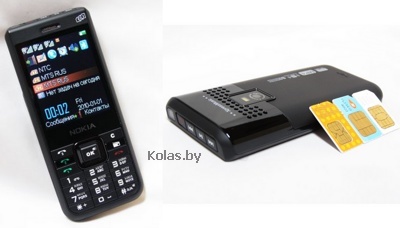 Мобильный телефон Nokia H999 XpressMusic 3 sim (копия, на 3 сим карты, черный (black))