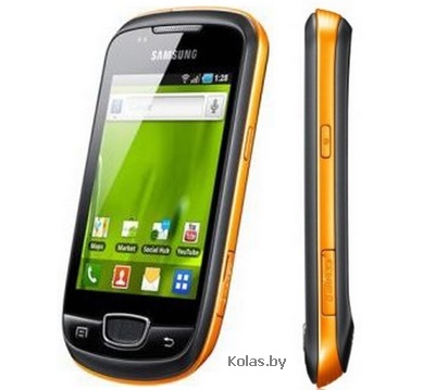 Мобильный телефон Samsung GT-S5570 Galaxy mini (РСТ / UA, черный с оранжевым (grey orange), GPS)