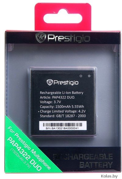 Аккумулятор оригинал для мобильного телефона Prestigio PAP 4322 DUO (Престижио PAP4322 DUO), Li-ion 1500 mAh