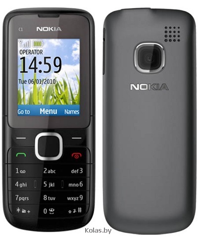Мобильный телефон Nokia C1-01 (РСТ / UA, черный с серым (dark grey))