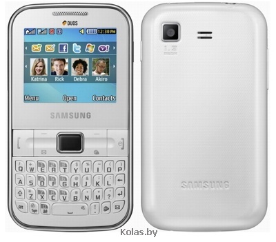Мобильный телефон Samsung GT-C3222 Duos Lite (белый (white), 2 сим карты, dual sim)
