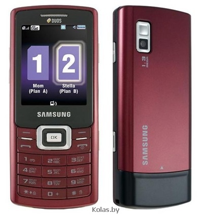 Мобильный телефон Samsung GT-C5212 Duos (РСТ / UA, красный (red), 2 сим карты, dual sim)