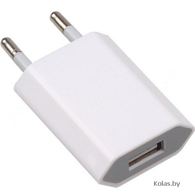 Сетевое зарядное устройство (блок питания) USB - универсальная зарядка с портом USB, 5В, 1000 mA (1A) - фото